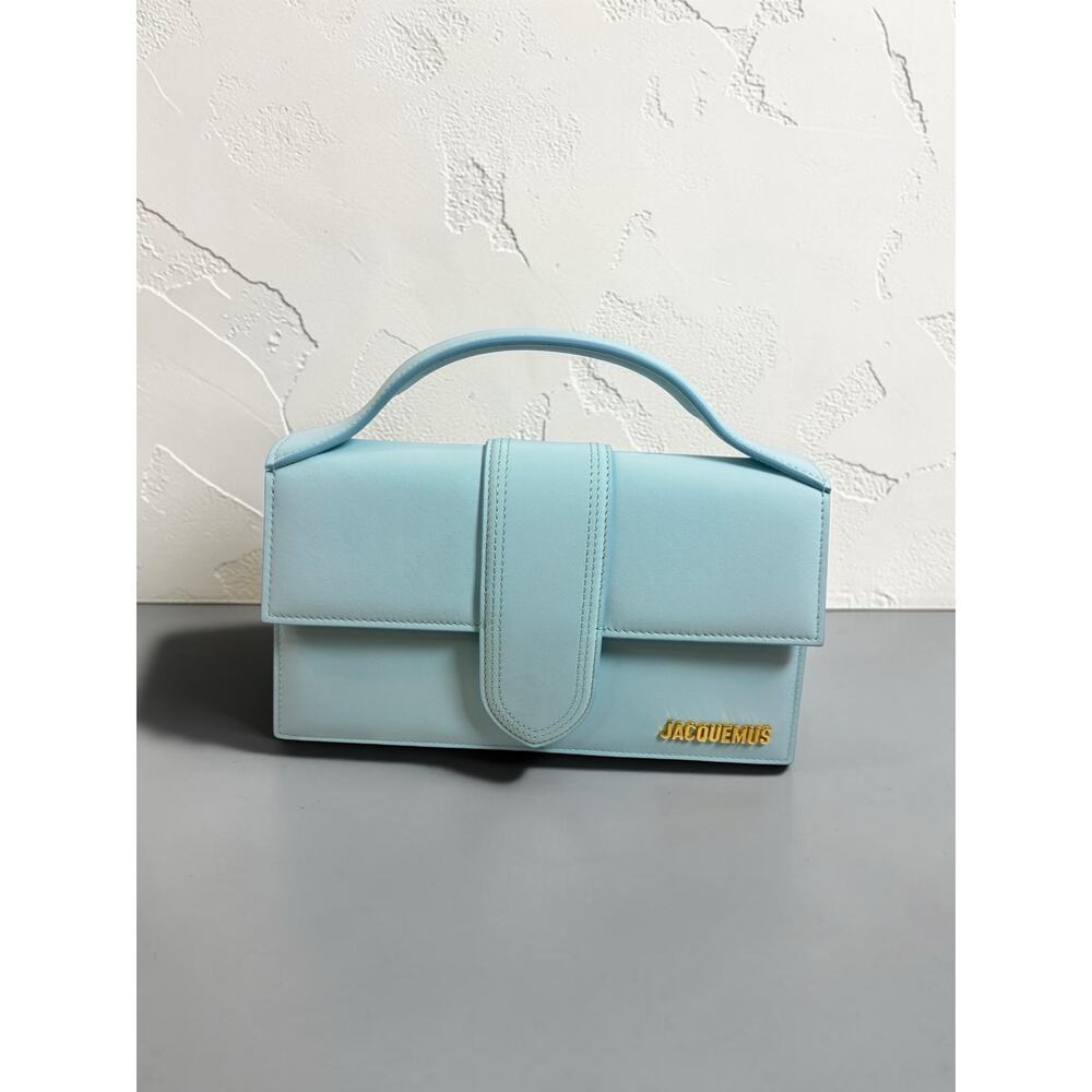 Jacquemus Le Grand Bambino Light Blue Calfskin Satchel~ New with Tags~ Dust Bag